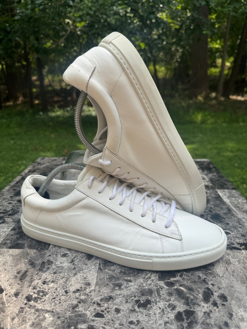 Oliver Cabell Low 1 Sneaker Mens 44 White Leather Lace Up Casual Made in Italy - Picture 6 of 13